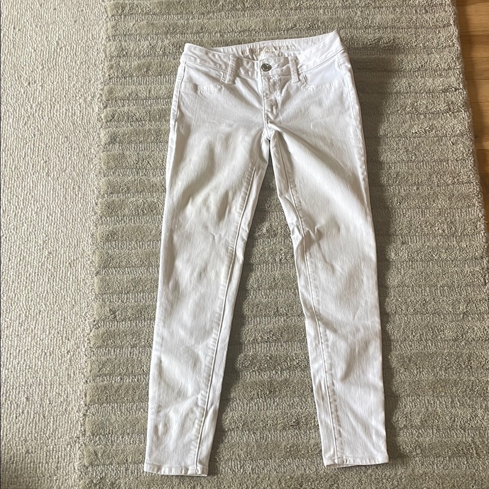 American Eagle White Skinny Jeans  Super Stretchy X Size 0 Regular